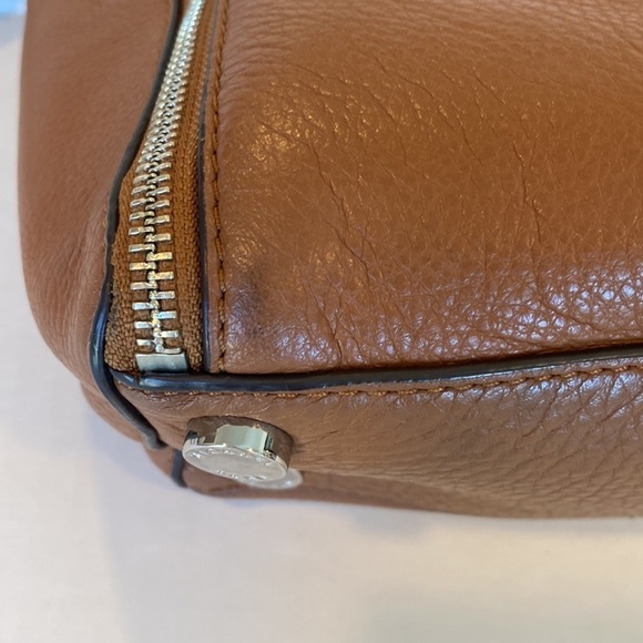 Michael Kors Brown Cognac Leather Sloan Bag Satchel Purse - Picture 8 of 11